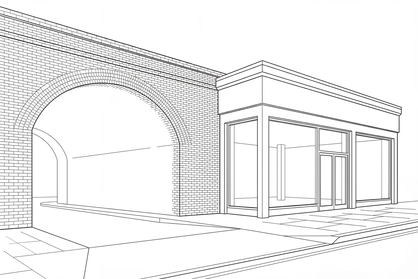 Railway arch compared to conventional commercial unit