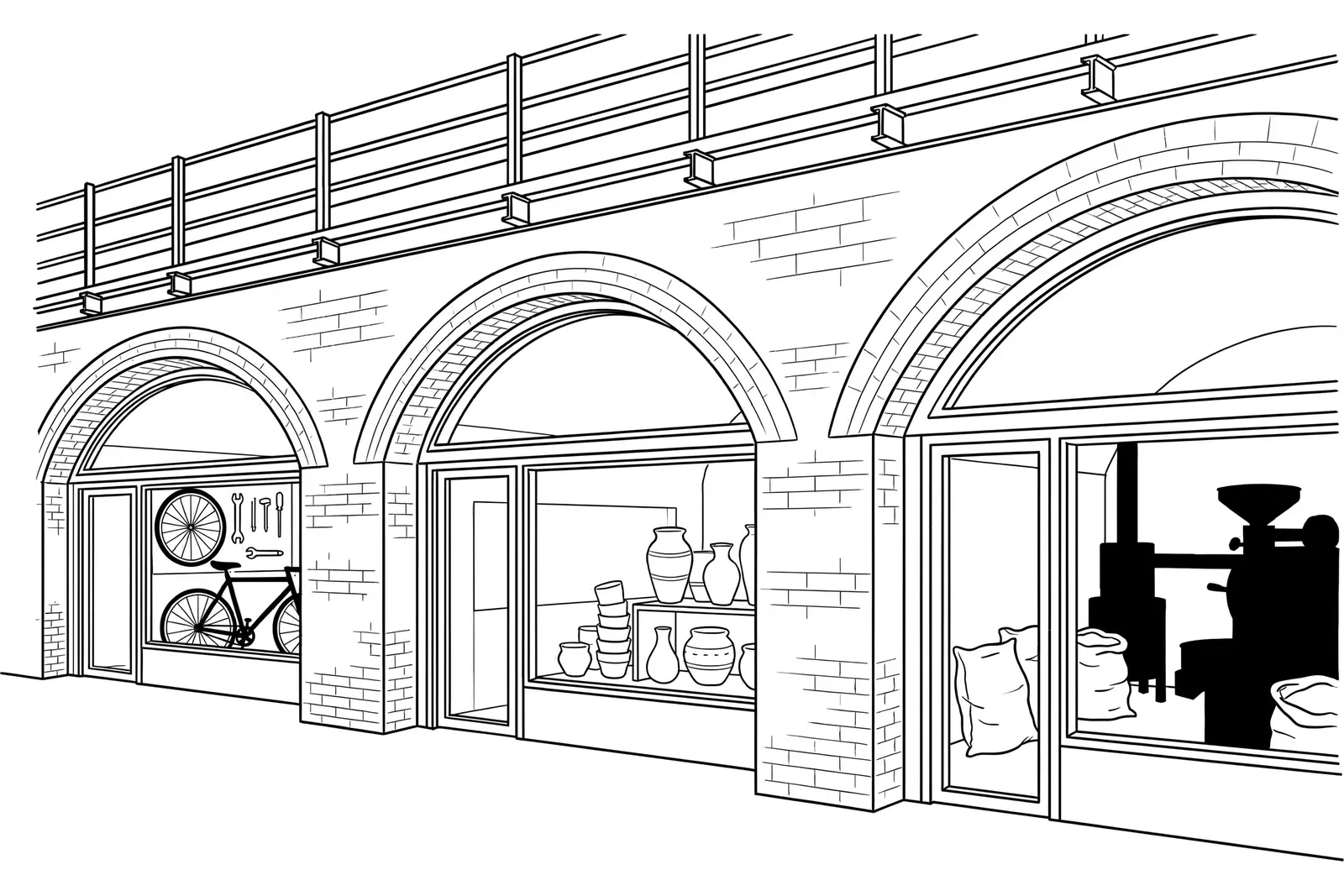 Railway arches in Hackney, East London